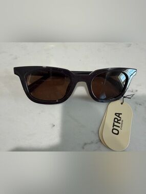 OTRA Black Frame Sunglasses with Brown Lenses